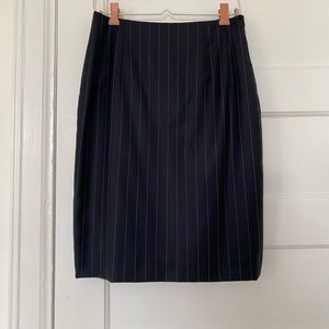 Aquascutum London pinstripe wool office pencil skirt